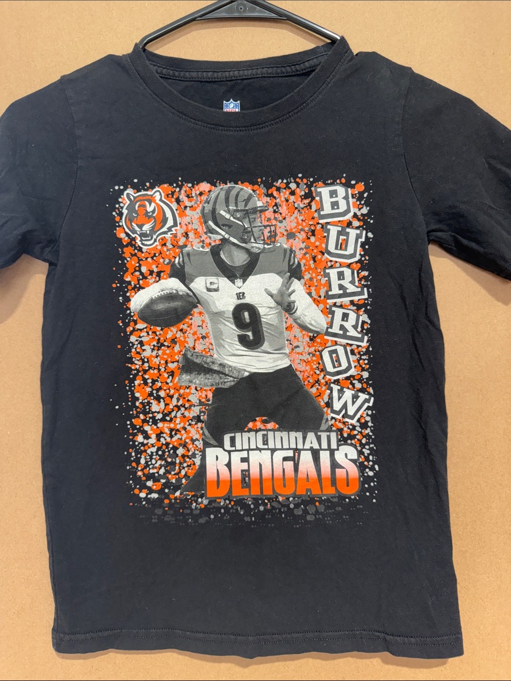 NFL Black & Orange Joe Burrow Cincinnati Bengals Tee